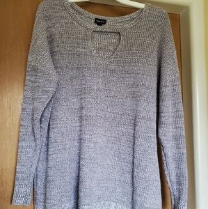 TORRID Textured grey keyhole sweatshirt
